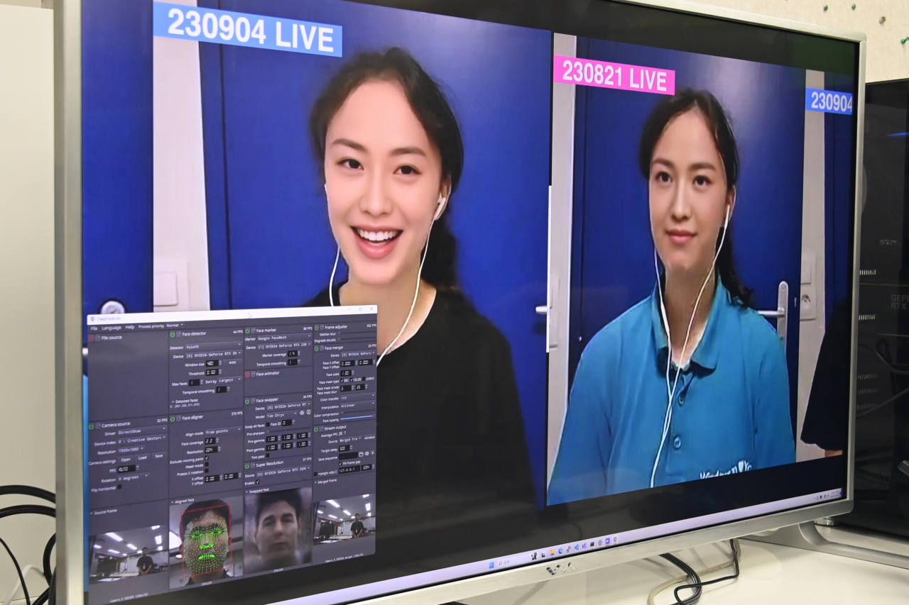 실감가시화-해상도 증가 기술 적용 이전 방송 영상(오른쪽)과 기술 적용 이후 방송 영상(왼쪽).[아리랑국제방송 제공]