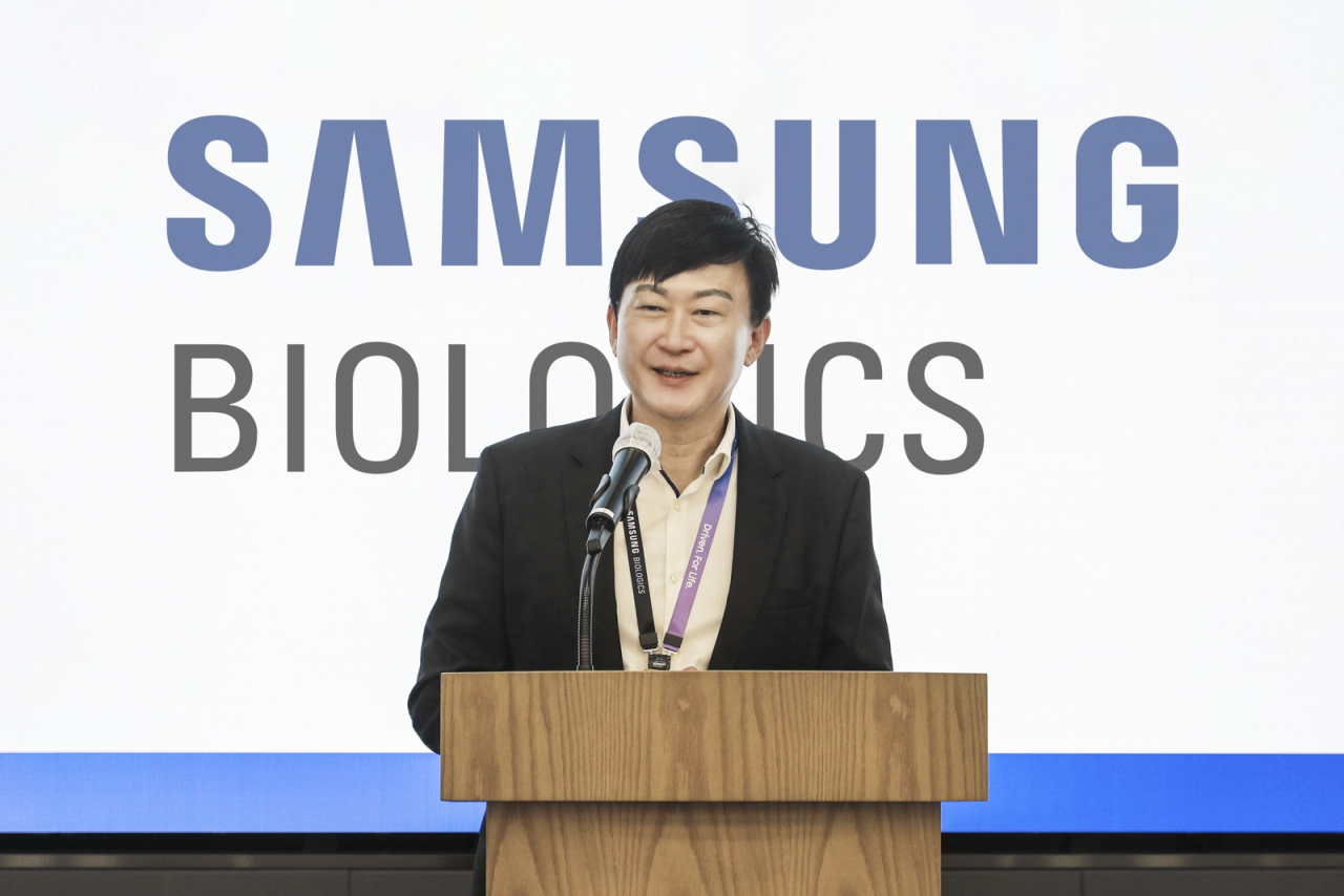 존림 삼성바이오로직스 대표가 최근 송도 본사에서 개최된 5공장 프로젝트 설명회에서 인사말을 하고 있다. [삼성바이오로직스 제공]