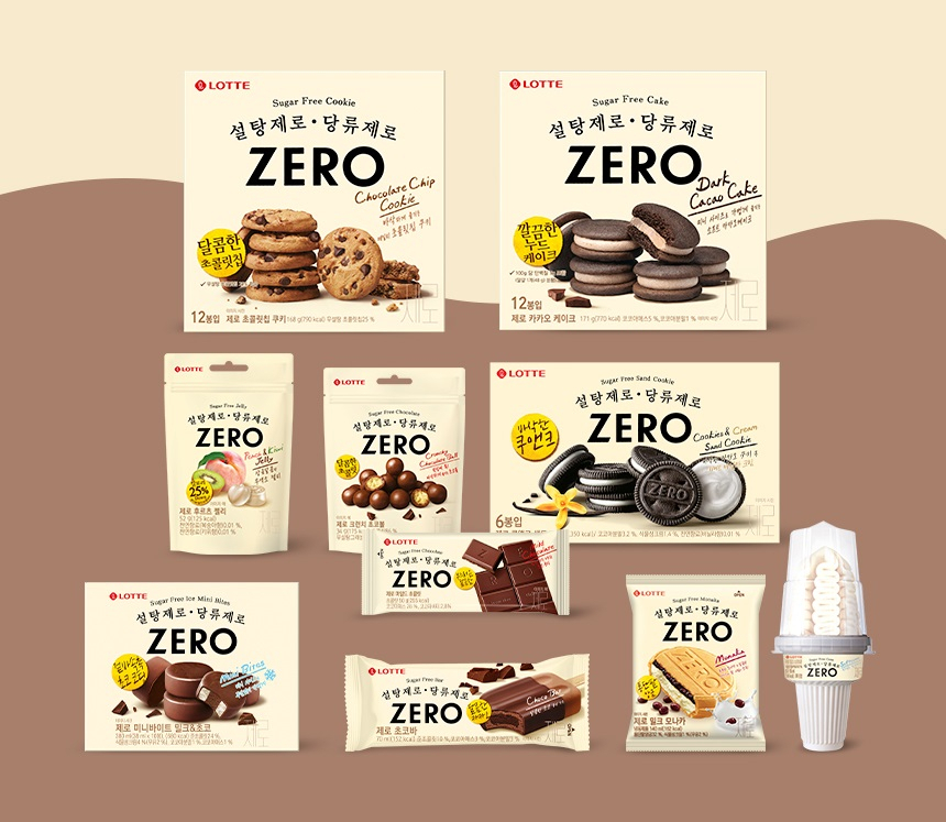 롯데웰푸드 ‘제로(ZERO)’ 시리즈 10종 전체 이미지 [롯데웰푸드 제공]