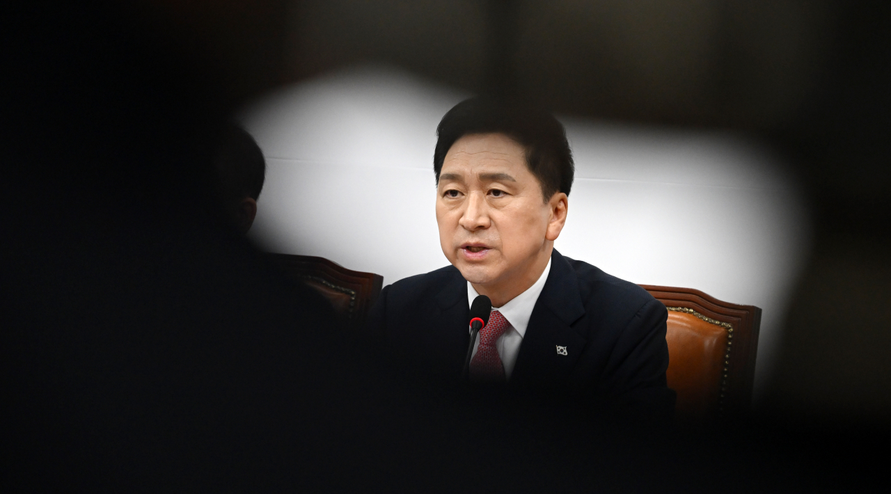 김기현 국민의힘 대표가 지난 16일 오전 서울 여의도 국회에서 열린 최고위원회의에서 모두발언을 하고 있다. 이상섭 기자