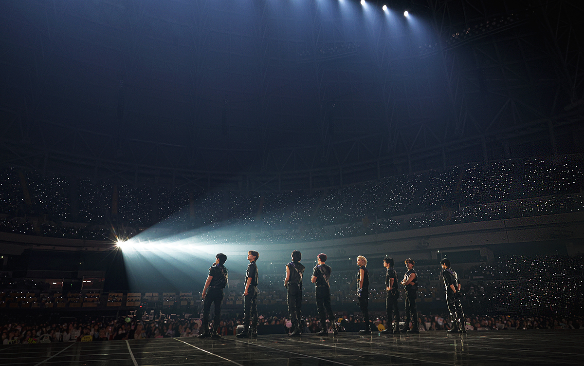 Stray Kids perform at Gocheok Sky Dome in Seoul on Sunday. (JYP Entertainment)