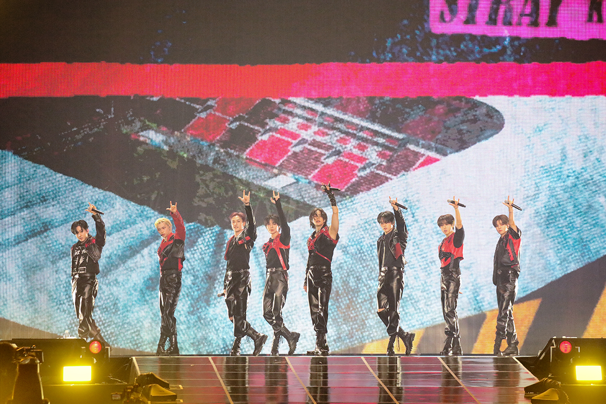 Stray Kids perform at Gocheok Sky Dome in Seoul on Sunday. (JYP Entertainment)