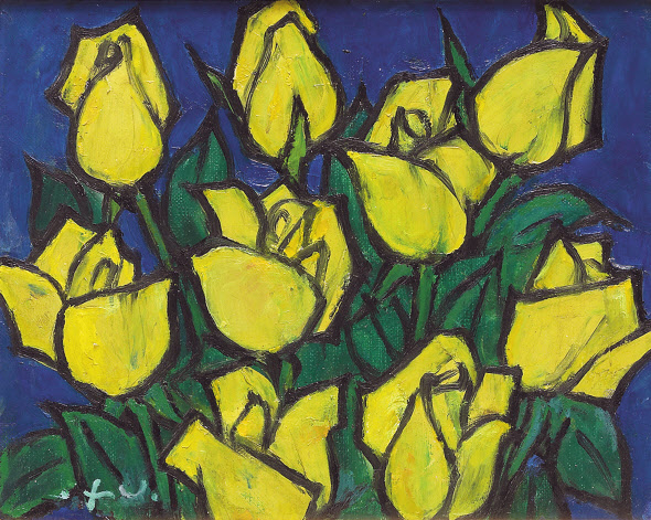 황염수, 장미, 캔버스에 유채, 22&times;27.4cm