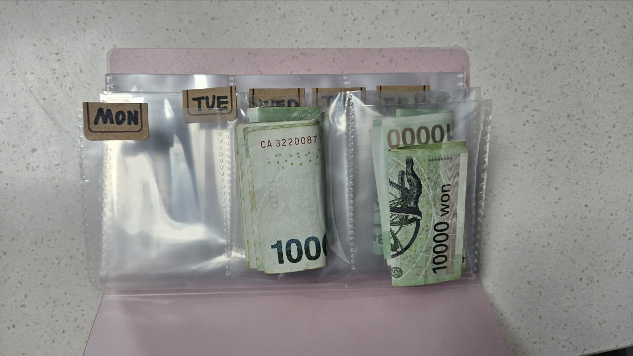 하루 생활비는 3만원. 2만원은 식비 등으로 쓰고, 1만원은 비상금으로 가지고 다녔다. 박지영 기자.