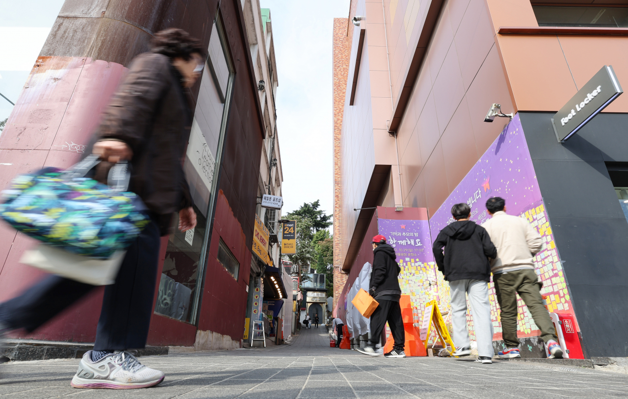 이태원 참사 1주기를 앞둔 참사 현장. [연합]