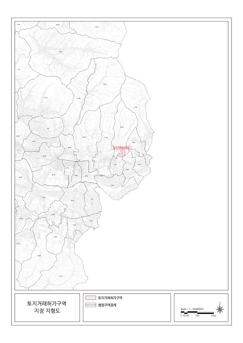 토지거래허가구역 지정 지형도.[대구시 제공]