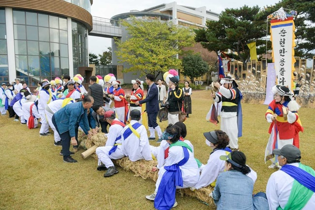 순천만 용줄다리기 행사가 갈대축제 기간 열리고 있다. [순천시 제공]