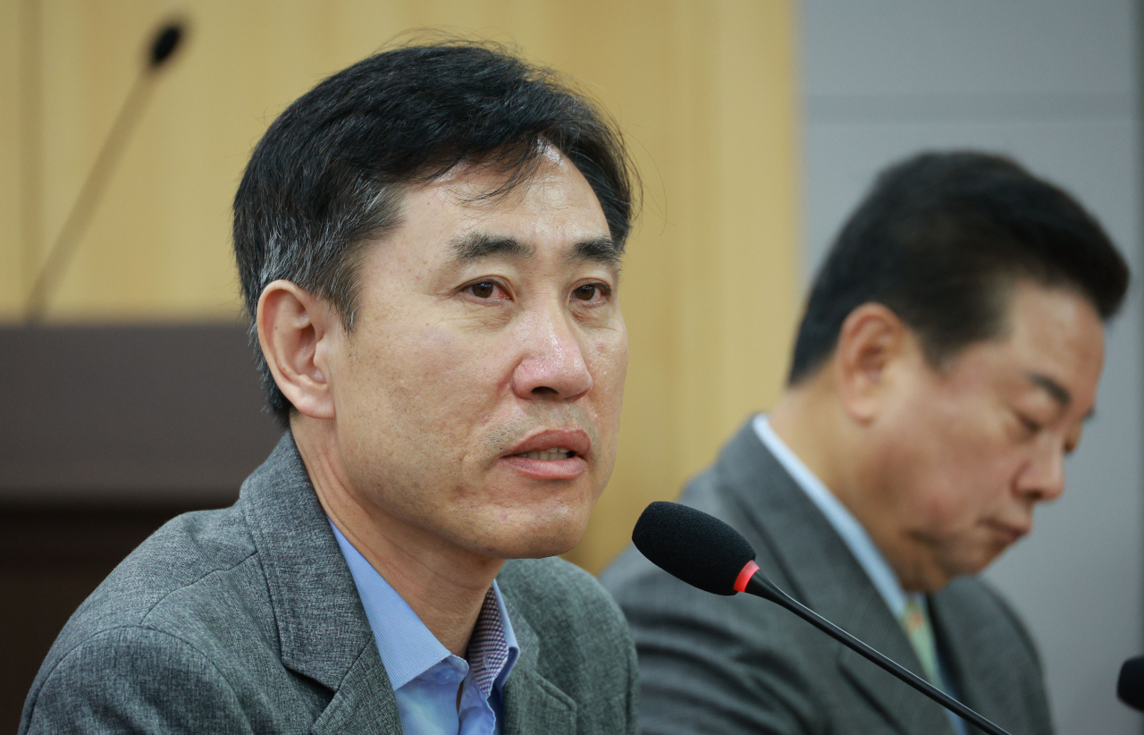 하태경 국민의힘 의원이 지난달 30일 오전 국회 의원회관에서 열린 ‘수도권 민심, 국민의힘 원외위원장한테 듣는다’ 토론회에서 발언하고 있다. [연합]