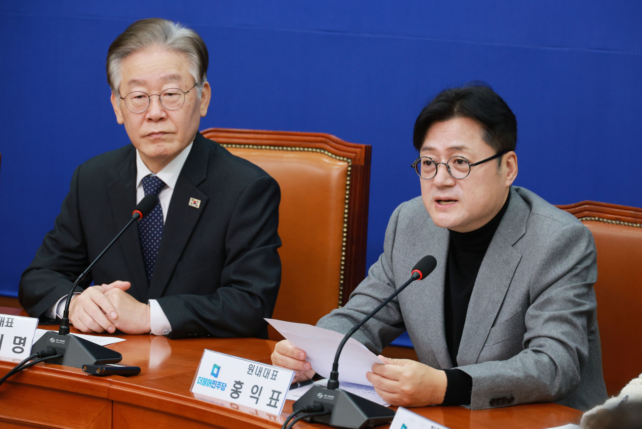 홍익표 더불어민주당 원내대표가 8일 국회에서 열린 최고위원회의에서 발언하고 있다. [연합]