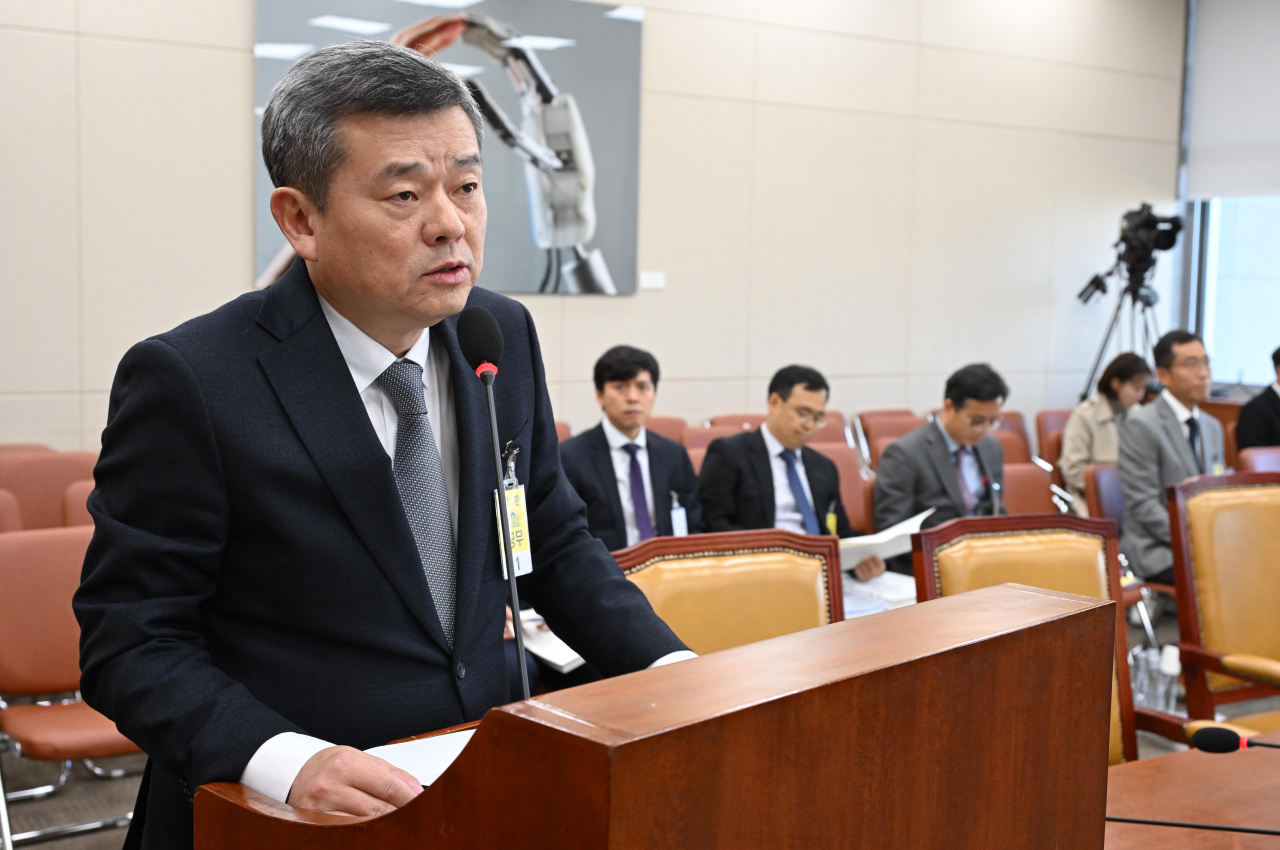 박민 한국방송공사(KBS) 사장 후보자가 지난 7일 오전 서울 여의도 국회 과학기술정보방송통신위원회에서 열린 인사청문회에서 발언을 하고 있다. 이상섭 기자