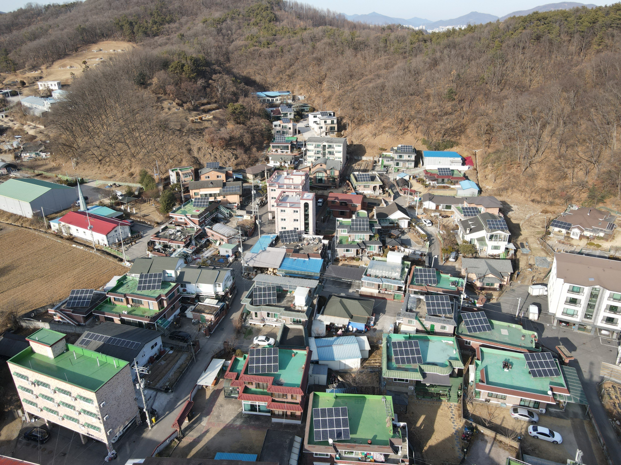 모현읍 일산1리 태양광설비 전경
