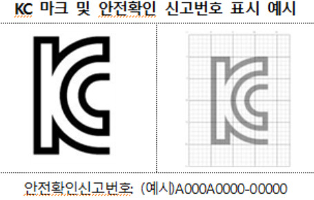 KC 마크 및 안전확인 신고번호 표시 예시 [한국소비자원 제공]