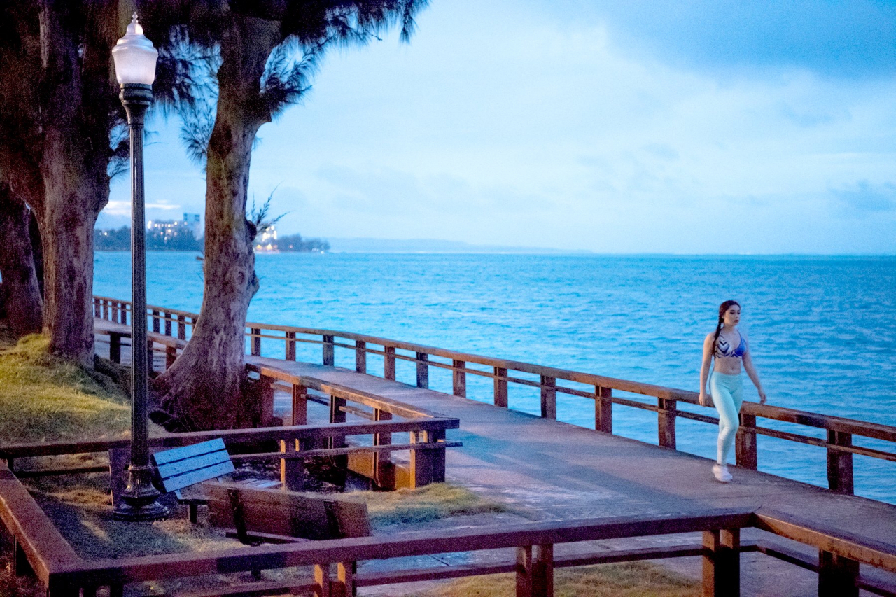 사이판 비치로드 조깅