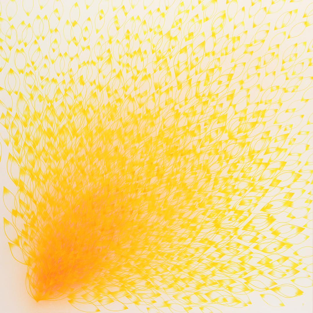 신수진, Rosy Blush, 캔버스에 혼합재료, 115×115cm, 2023