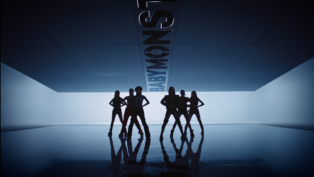 A screenshot from the music video teaser of Babymonster's debut song "Batter Up" (YG Entertainment)