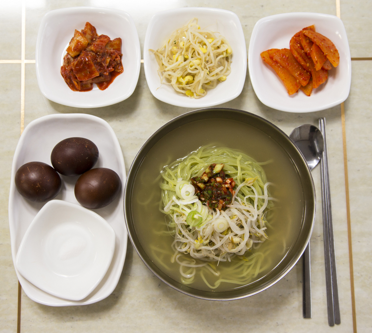 담양 댓잎 물국수 약계란 상차림