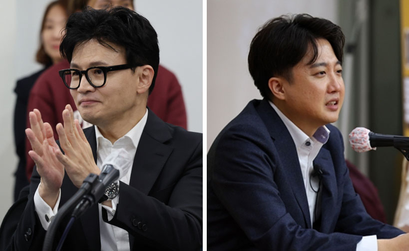 한동훈 법무부 장관(왼쪽)과 이준석 전 국민의힘 대표. [연합]