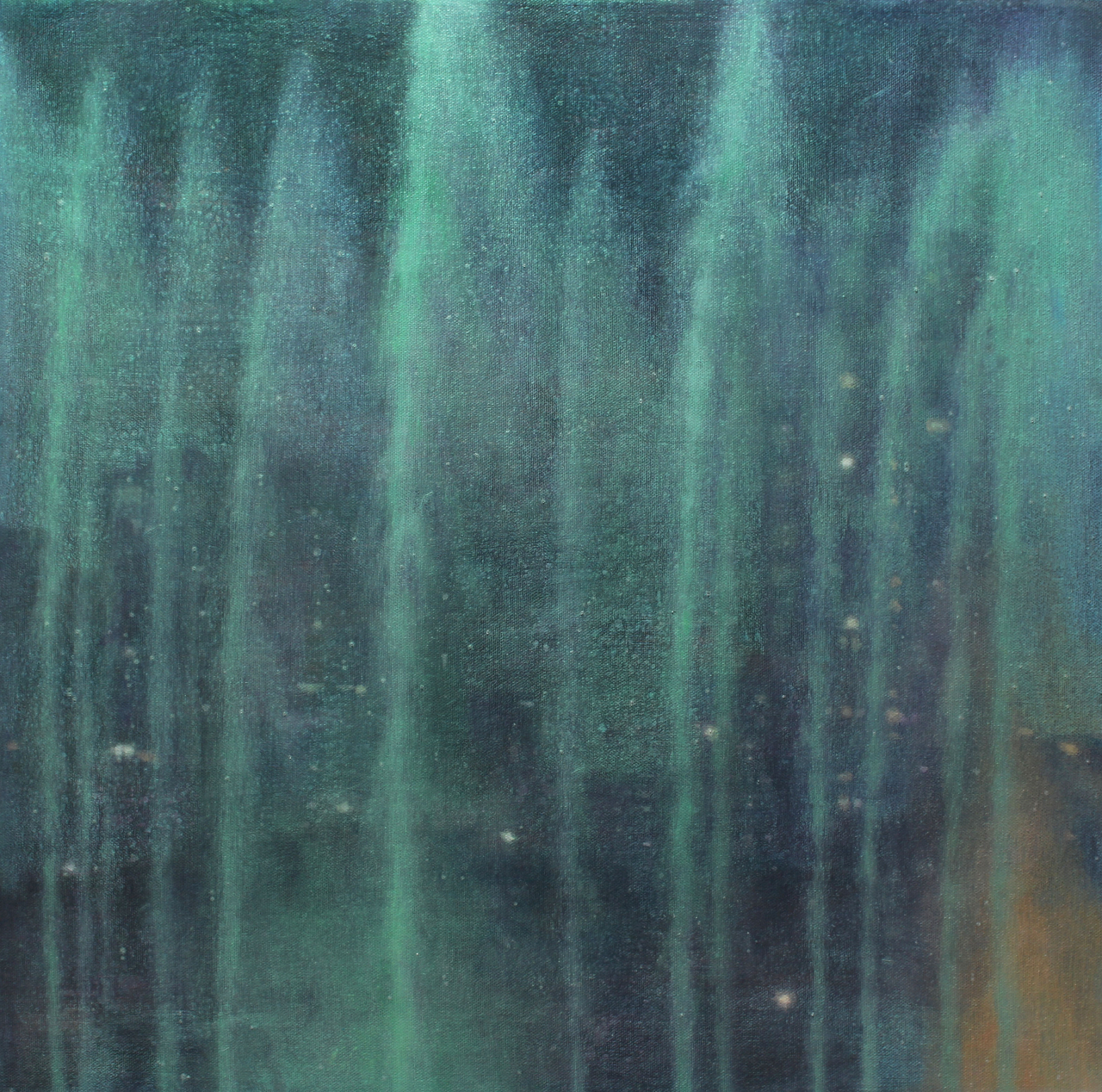 강해찬, 녹색 장막, 캔버스에 아크릴, 53x53cm, 2023. [헤럴드옥션 제공]