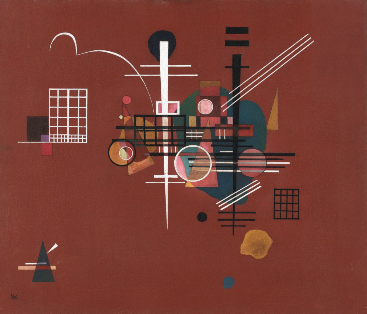 바실리아 칸딘스키, 짙은 빨강(Dumpfes Rot), 1927. [크리스티 코리아 제공]