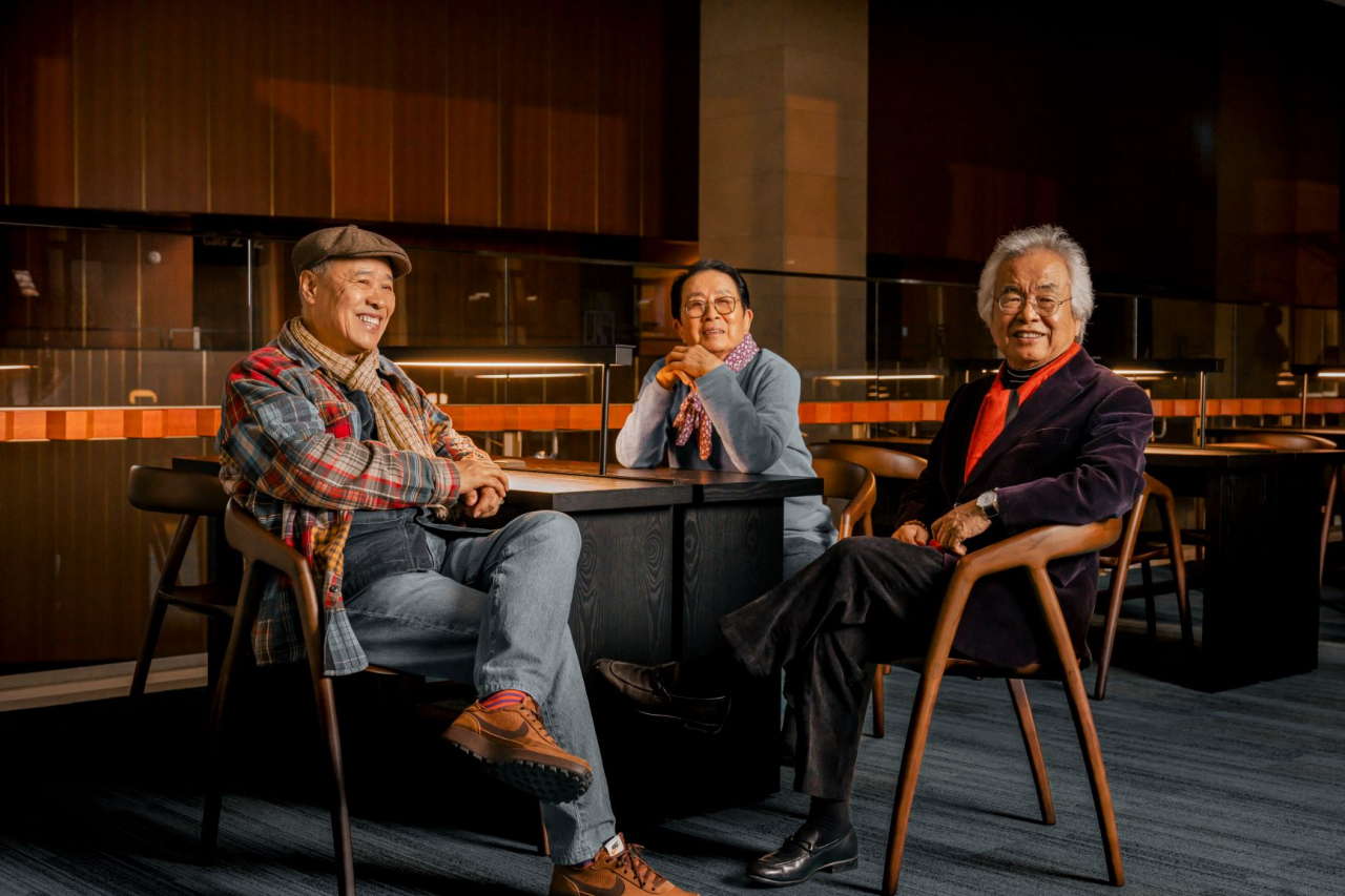 국립극장 남산 이전 50주년 기념 대형 칸타타 ‘세종의 노래:월인천강지곡’을 연출하는 박범훈, 안무를 맡은 국수호, 작곡가 박범훈(왼쪽부터) [국립극장 제공]