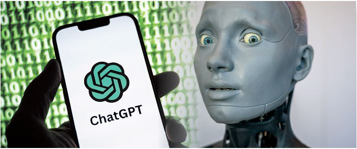 지난해 11월 30일 세계에 첫 선을 보인 생성형 인공지능(AI) 챗GPT가 출시 1년을 맞았다. 챗GPT는 출시 두 달 만에 이용자수 1억명을 돌파한 이후 지난 10월말까지 웹사이트 월간 평균 방문자수 17억명을 기록하는 등 기술산업계는 물론 일상의 삶에서 대대적인 변혁을 일으키고 있다. 오른쪽 사진은 영국 로봇기업 엔지니어드 아츠가 개발한 AI 휴머노이드(인간형 로봇) ‘아메카’. 지난 7월 5일 스위스 제네바에서 국제전기통신연합(ITU) 주최 ‘선을 위한 AI 국제 서밋’에서 전시된 모습이다. [AFP]