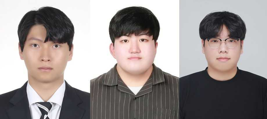 우수논문상을 받은 차상민(왼쪽부터), 이동규, 허준영 학생. [사진=동의과학대학교]