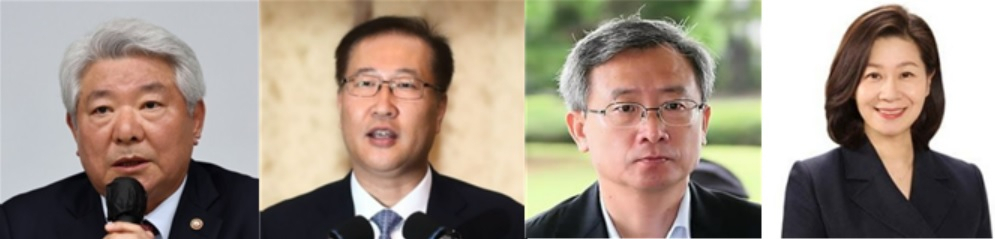 왼쪽부터 김홍일 권익위원장, 박성재 전 서울고검장, 길태기 전 서울고검장, 이노공 법무부 차관[연합]