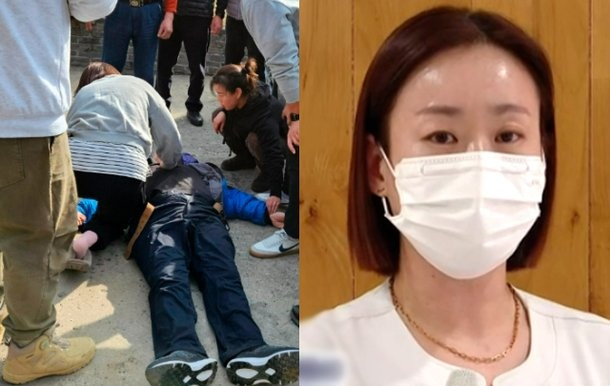 경남 창원의 한 식당에서 갑자기 쓰러진 70대 남성의 목숨을 구한 베테랑 간호사 김현지씨. [연합뉴스TV·창원한마음병원]