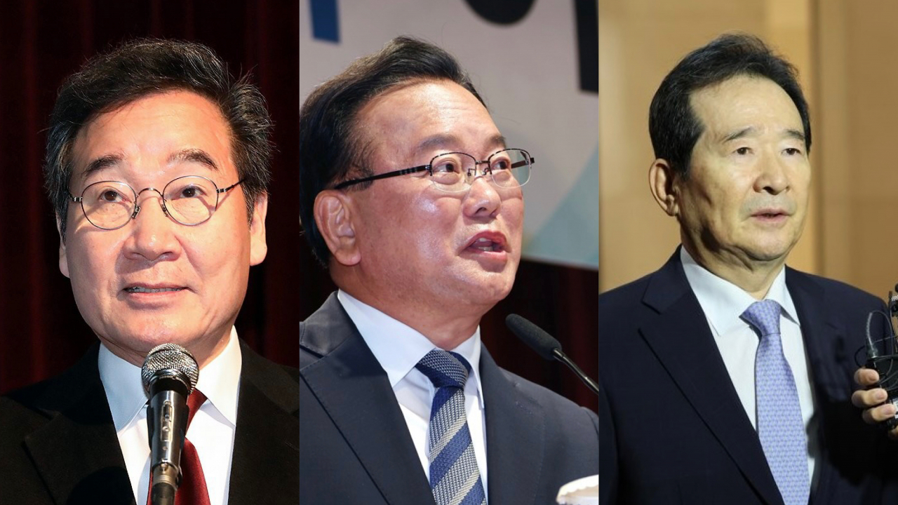 이낙연 전 더불어민주당 대표, 김부겸 전 국무총리, 정세균 전 국무총리. [연합]