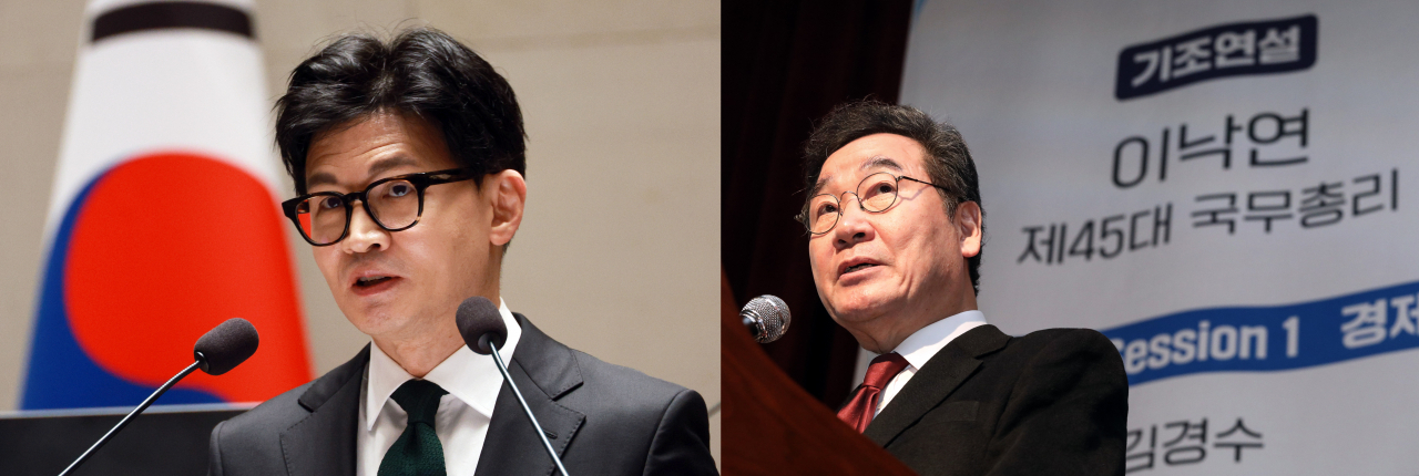 한동훈 법무부 장관(왼쪽)과 이낙연 전 더불어민주당 대표.