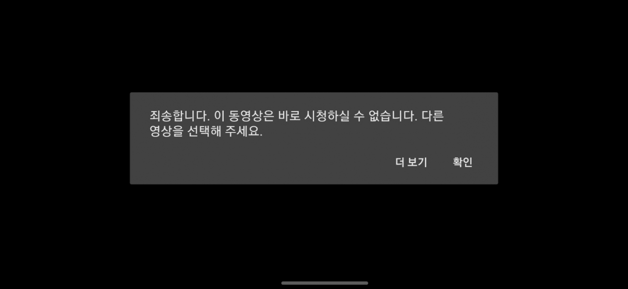 넷플릭스 접속 오류 창. [독자 제공]