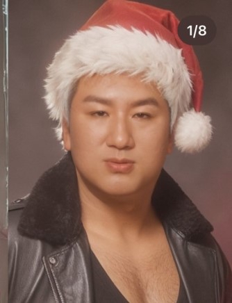 스노우의 새로운 서비스 'AI 크리스마스'가 만든 방시혁 하이브 의장. [X캡처]