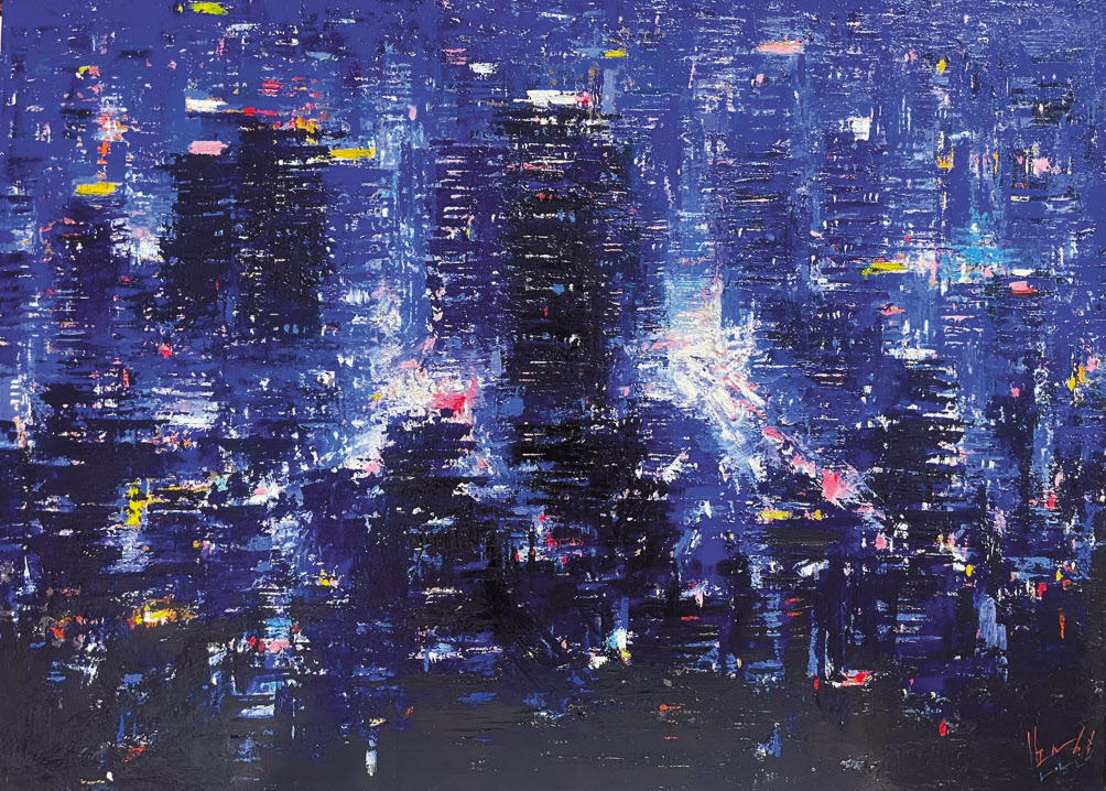 김성호, 새벽-남산에서 본 서울, oil on canvas, 53.0&times;72.7cm, 2022