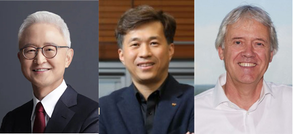 경계현(왼쪽부터) 삼성전자 DS부문장 사장, 곽노정 SK하이닉스 대표이사 사장, 피터 베닝크 ASML 회장. [헤럴드경제DB, 각 기업]