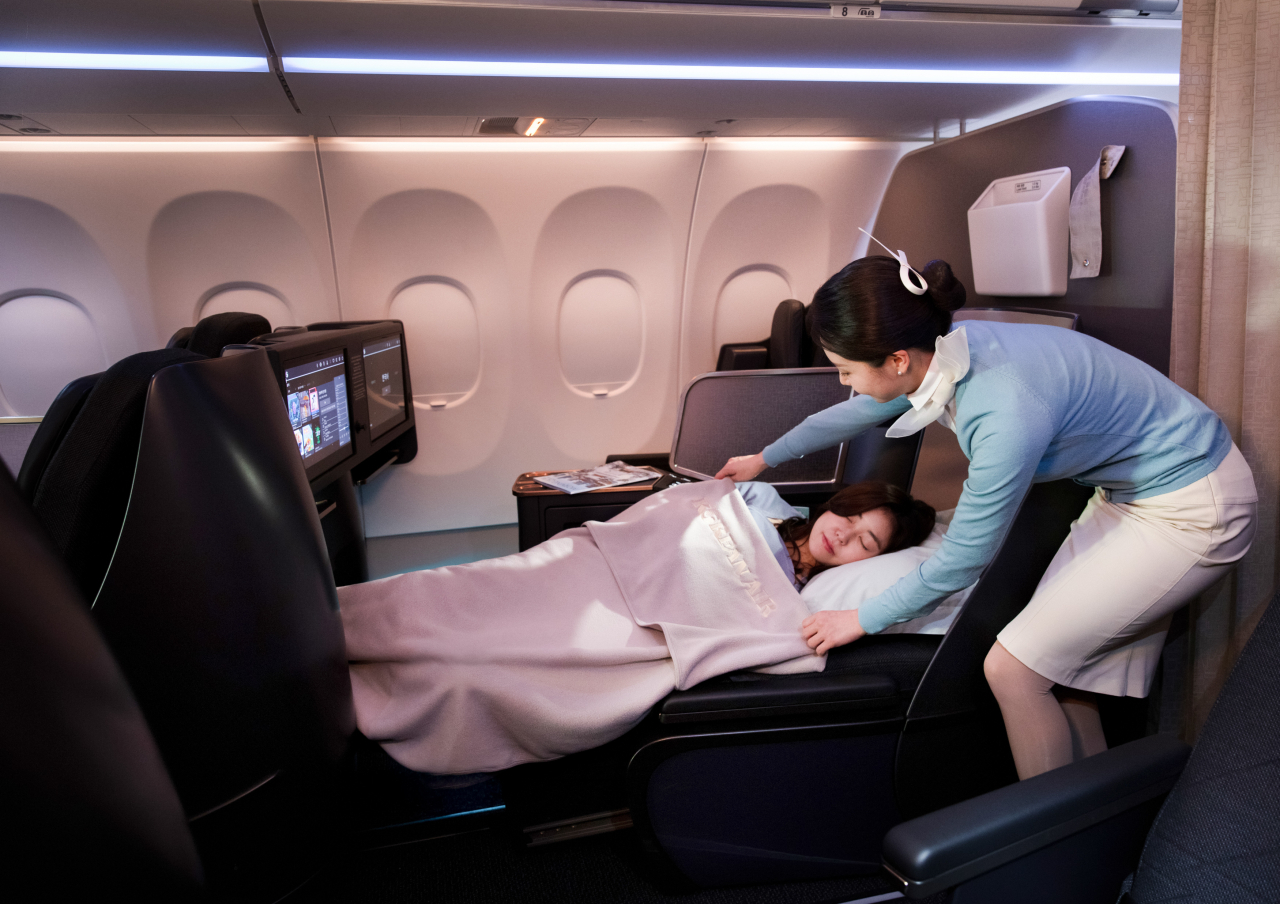 대한항공 A321neo 항공기 프레스티지 클래스 좌석 자료사진. [대한항공 제공]