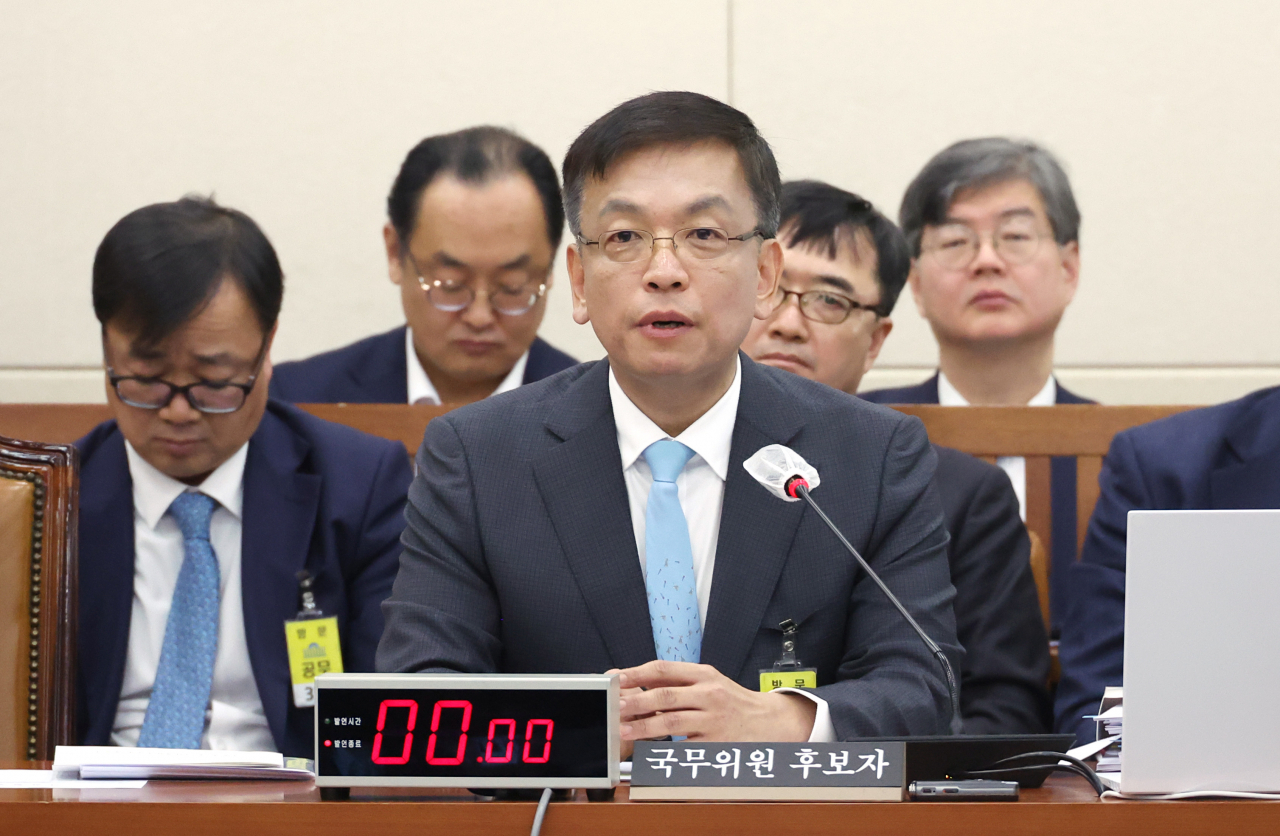 최상목 경제부총리 겸 기획재정부 장관 후보자가 19일 국회에서 열린 인사청문회에서 의원 질의에 답하고 있다. [연합]