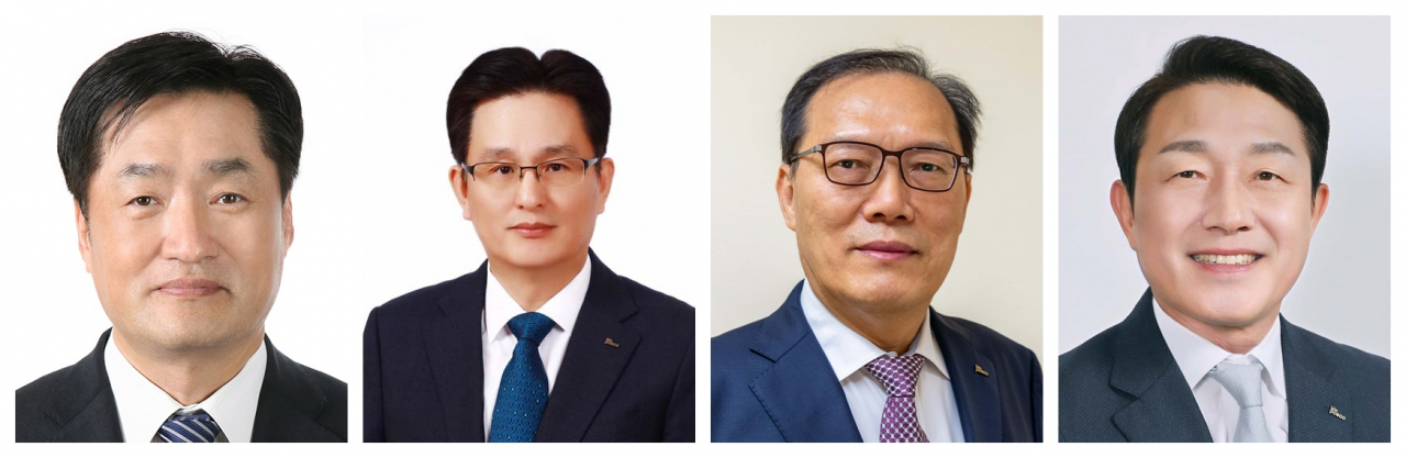 김지용(왼쪽부터) 포스코홀딩스 미래기술연구원장 및 그룹CTO, 이백희 포스코 안전환경본부장, 이진수 포스코 생산기술본부장, 이동렬 포스코 광양제철소장. [포스코그룹 제공]