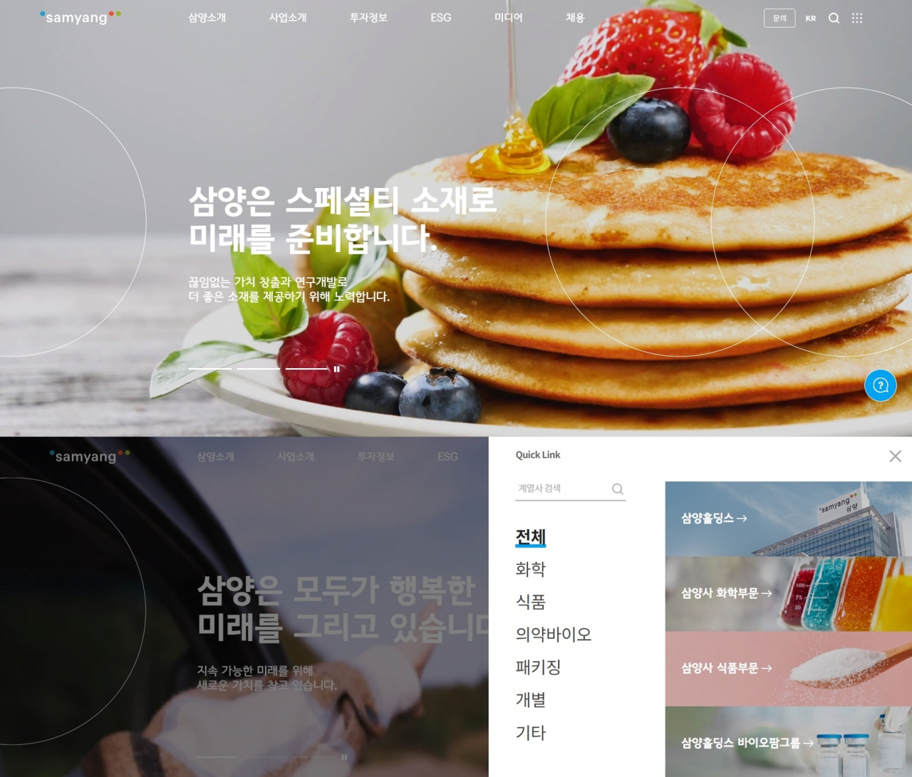 삼양홀딩스 PC 웹사이트 [삼양홀딩스 제공]