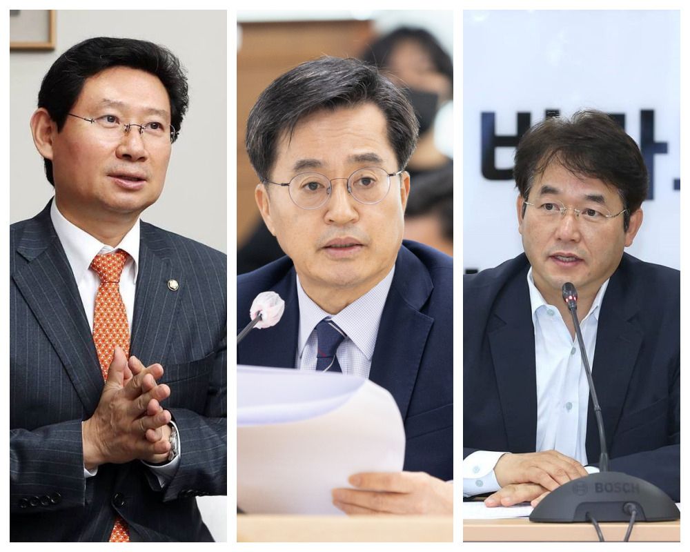 왼쪽부터 이상일 용인특례시장, 김동연 경기지사, 이동환 고양특례시장.