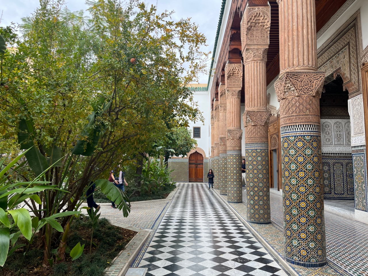Dar el Bacha is a palace built in 1910 located in the old medina of Marrakesh, with a cafe called Bacha Coffee in a period salon. (Lee Jaeeun/The Korea Herald)