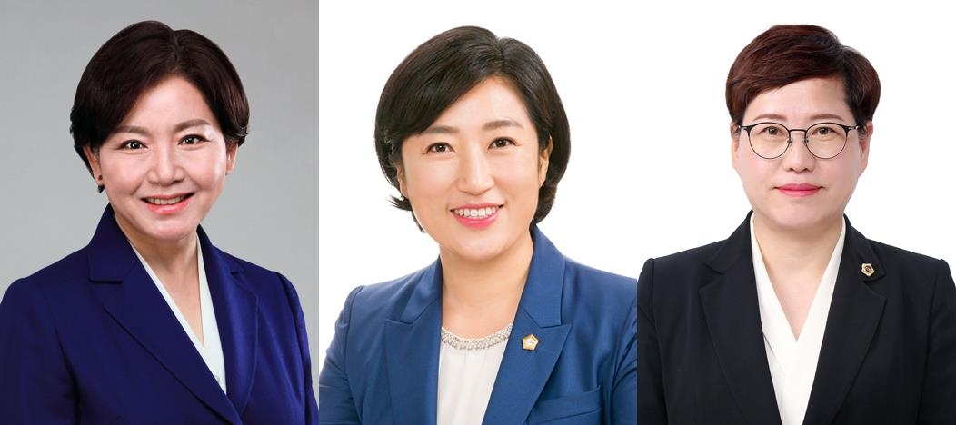 매니페스토상 받은 박미정·신수정·김나윤 광주시의원[광주시의회 제공]