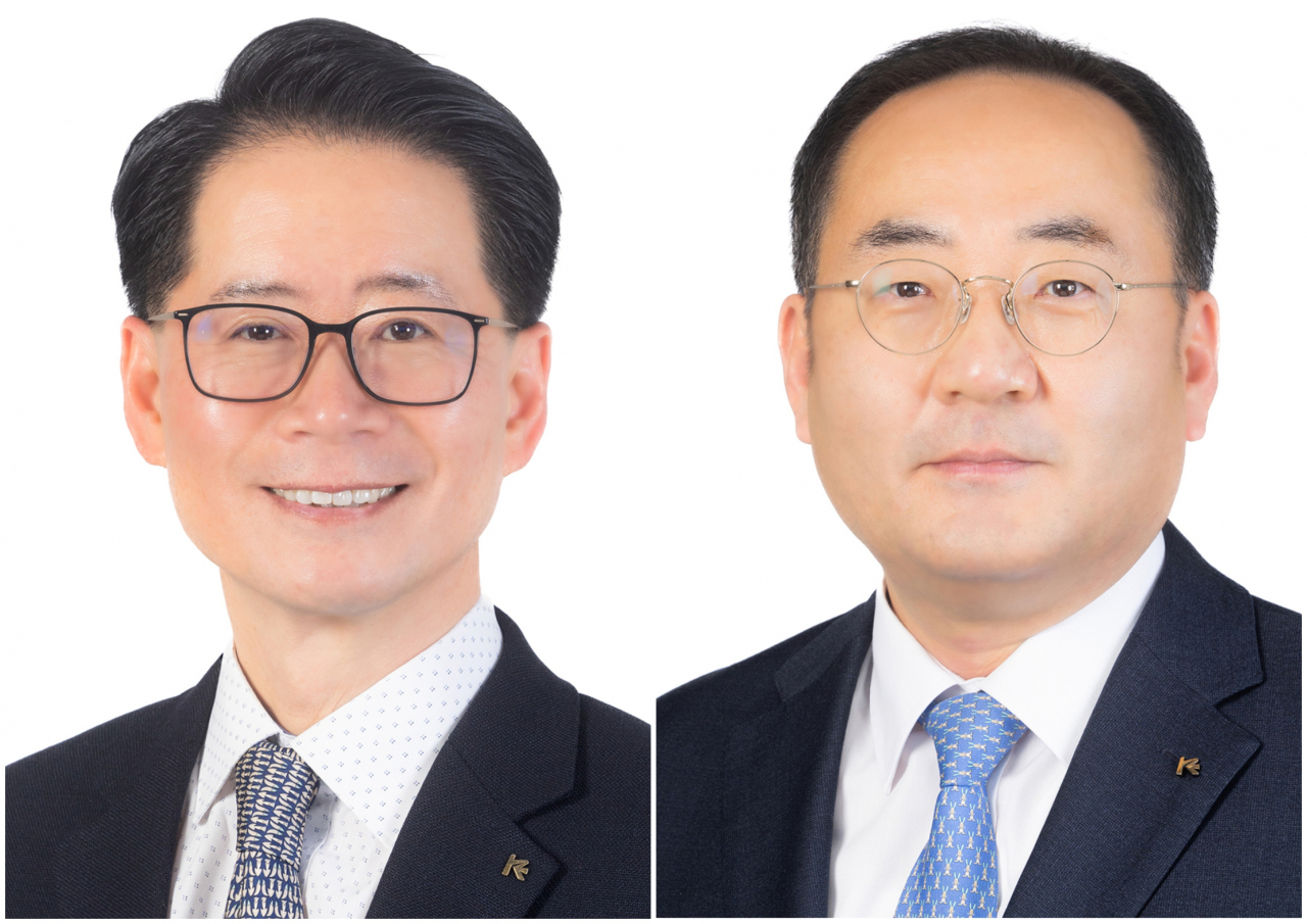 주상진(왼쪽) 신임 남북협력본부장, 신유근 신임 중소·중견기업금융본부장.[한국수출입은행 제공]