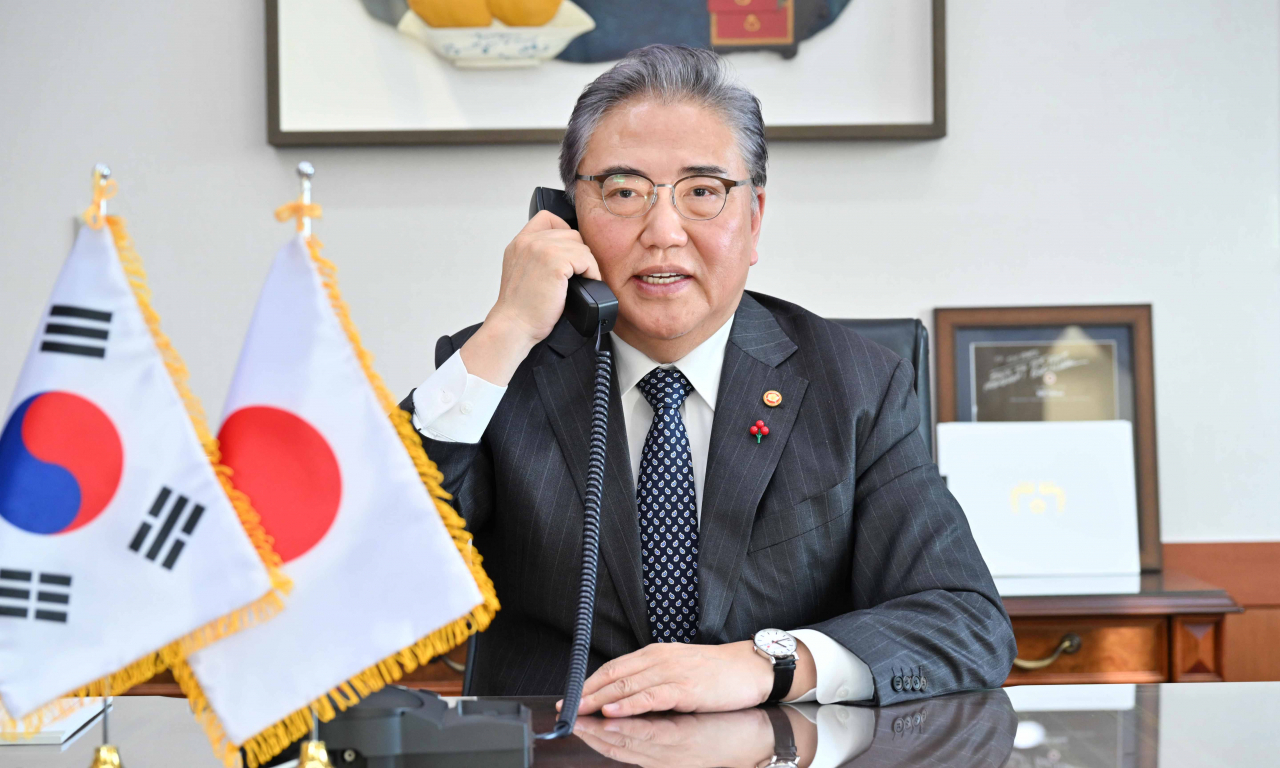 박진 외교부 장관은 5일 오전 가미카와 요코(上川 陽子) 일본 외무대신의 요청으로 전화 통화를 했다. [외교부 제공]
