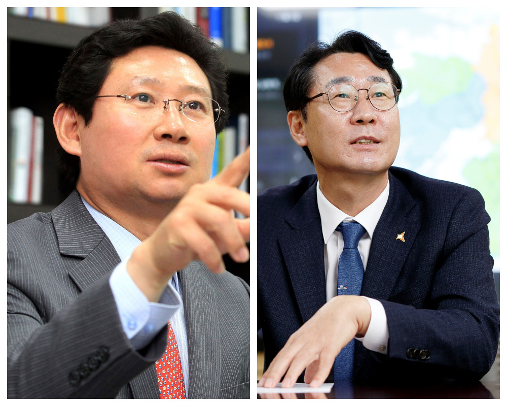 이상일 용인시장(왼쪽)과 정명근 화성시장{오른쪽)