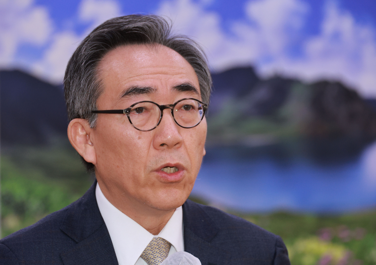 조태열 외교부 장관 후보자가 8일 오전 국회에서 열린 인사청문회에서 발언하고 있다. [연합]