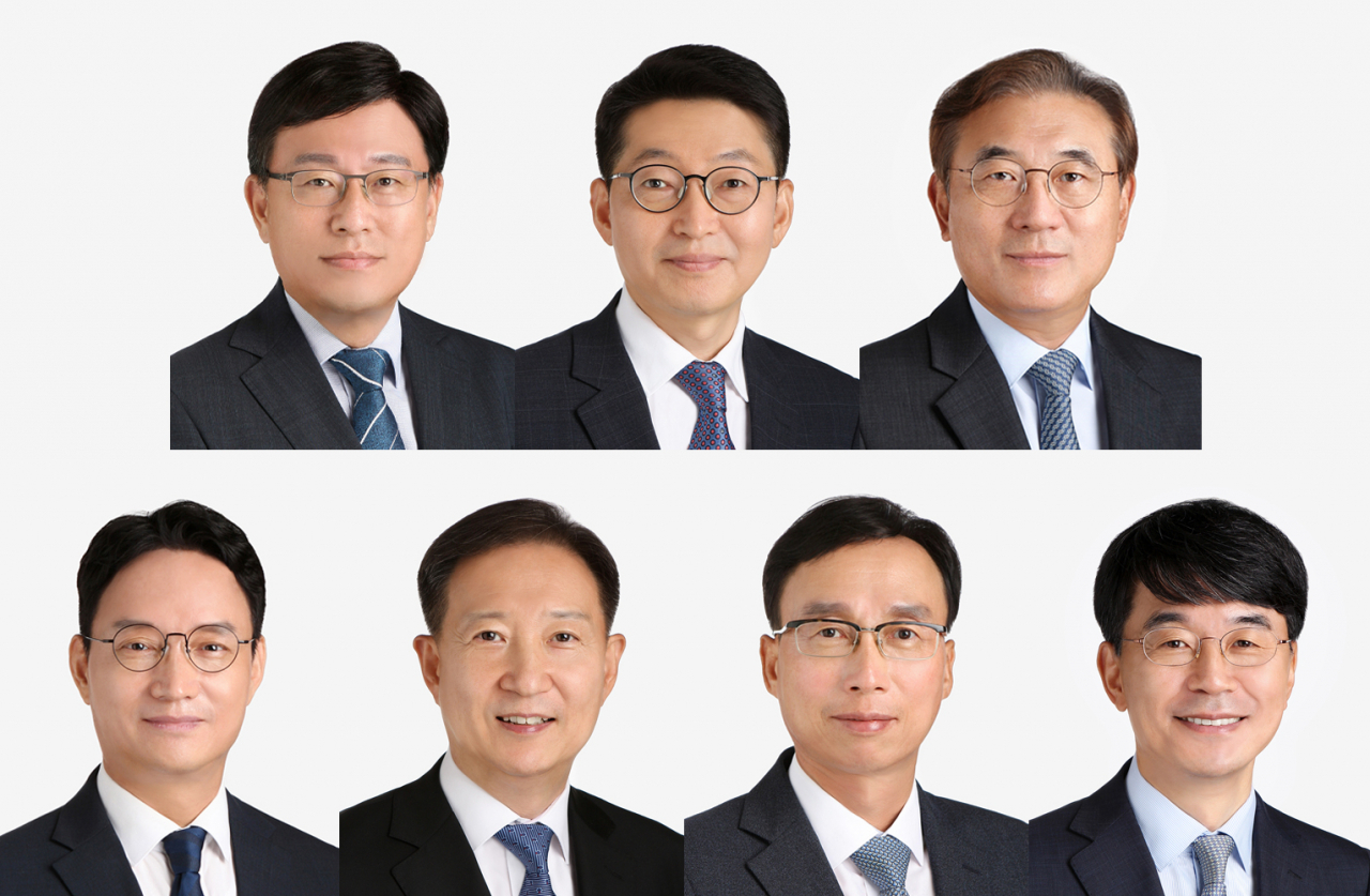 (상하단 좌측부터) 조성욱, 이숭희, 이민걸, 김권회, 정진수, 류병채, 이준상 대표변호사 [화우 제공]
