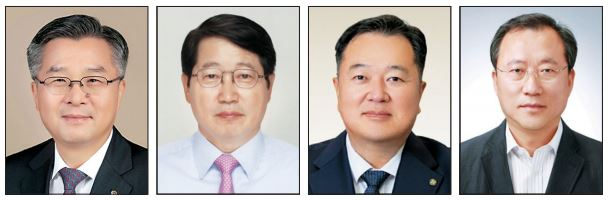 권혁웅(왼쪽부터) 한화오션 대표이사 부회장, 김영재 ㈜대덕 대표이사 사장, 김장성 한국생명공학연구원 원장, 이태억 KAIST 산업및시스템공학과 명예교수 [KAIST 제공]