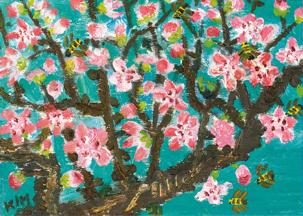 김종학, Untitled, 1993. 설악의 사계 중 봄을 담아낸 작품이다.[케이옥션 제공]