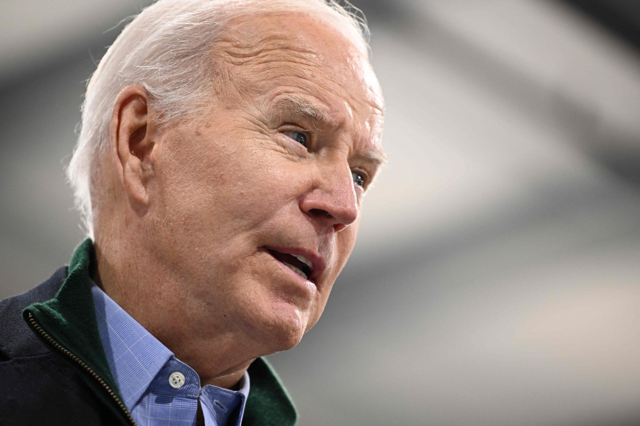 US President Joe Biden speaks during a visit to Allentown Fire Training Academy in Allentown, Pennsylvania on Jan.12. (AFP-Yonhap)