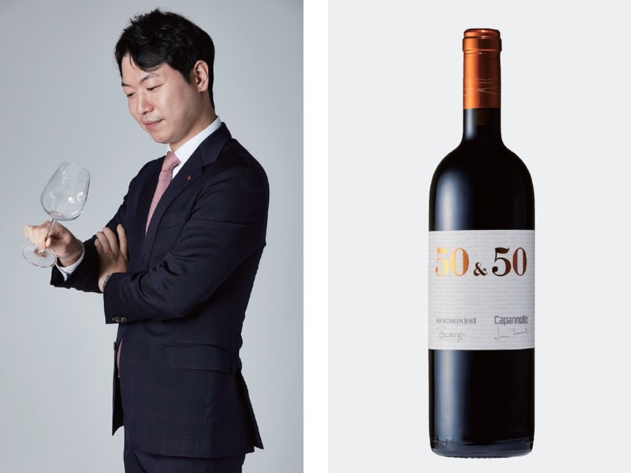 경민석 소믈리에와 아비뇨네지 50&50. [롯데백화점 제공]